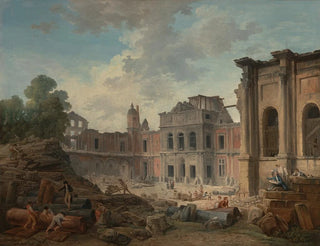 Meudonin linnan purkamisesta - Hubert Robert — näkymä teoksesta