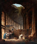 Ermite dans le Colisée - Hubert Robert — näkymä teoksesta
