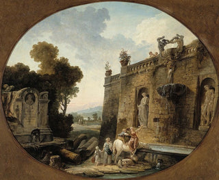 L'Abreuvoir - Hubert Robert — näkymä teoksesta