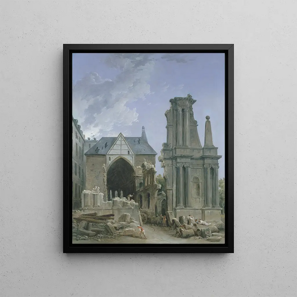 L'Église des Feuillants en démolition - Hubert Robert — kehystetty taideteos seinällä