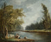 La Marne à Charenton et le Moulin de Charenton - Hubert Robert — näkymä teoksesta