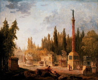 Le Jardin du musée des monuments français ancien couvent des Petits-Augustins - Hubert Robert — näkymä teoksesta