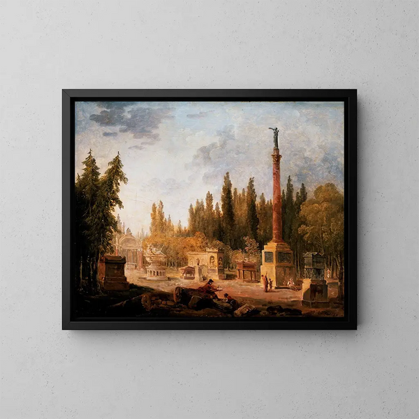 Le Jardin du musée des monuments français ancien couvent des Petits-Augustins - Hubert Robert — kehystetty taideteos seinällä