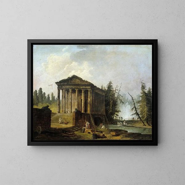 Le temple antique - Hubert Robert — kehystetty taideteos seinällä