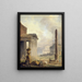 Roomalaiset rauniot Forumilla Colosseumin ja Obeliskin kanssa - Hubert Robert — kehystetty taideteos seinällä