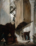 Sculpteur travaillant la statue d'un saint, Saint - Pierre de Rome - Hubert Robert — näkymä teoksesta