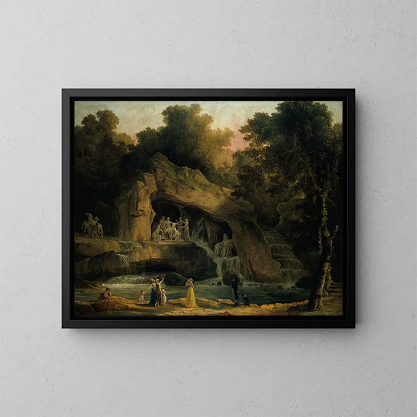 Les bains d'Apollon à Versailles - Hubert Robert — kehystetty taideteos seinällä