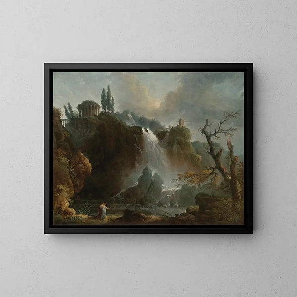 Les Cascades de Tivoli - Hubert Robert — kehystetty taideteos seinällä