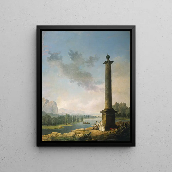 La colonne - Hubert Robert — kehystetty taideteos seinällä