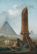 Kulkue egyptiläisten monumenttien keskellä - Hubert Robert — näkymä teoksesta