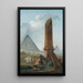 Kulkue egyptiläisten monumenttien keskellä - Hubert Robert — kehystetty taideteos seinällä