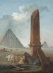 Kulkue egyptiläisten monumenttien keskellä - Hubert Robert — näkymä teoksesta