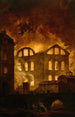 Palais-Royalin oopperatalon tulipalo - Hubert Robert — näkymä teoksesta