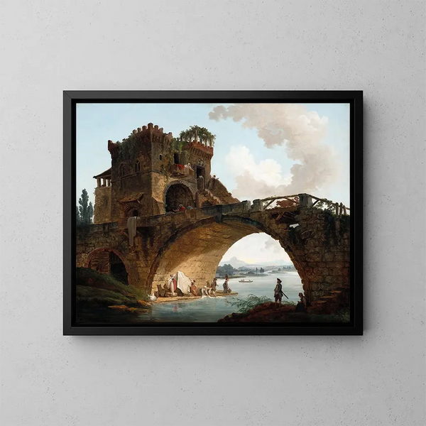 Le pont Salario - Hubert Robert — kehystetty taideteos seinällä