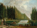 Le parc d'une villa de campagne avec des personnages se promenant près d'une cascade d'eau - Hubert Robert — näkymä teoksesta