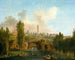 Vue du parc de Mrville - Hubert Robert — näkymä teoksesta