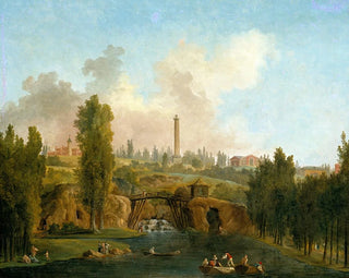 Vue du parc de Mrville - Hubert Robert — näkymä teoksesta