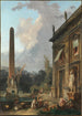 Vaeltavat trubaduurit - Hubert Robert — näkymä teoksesta