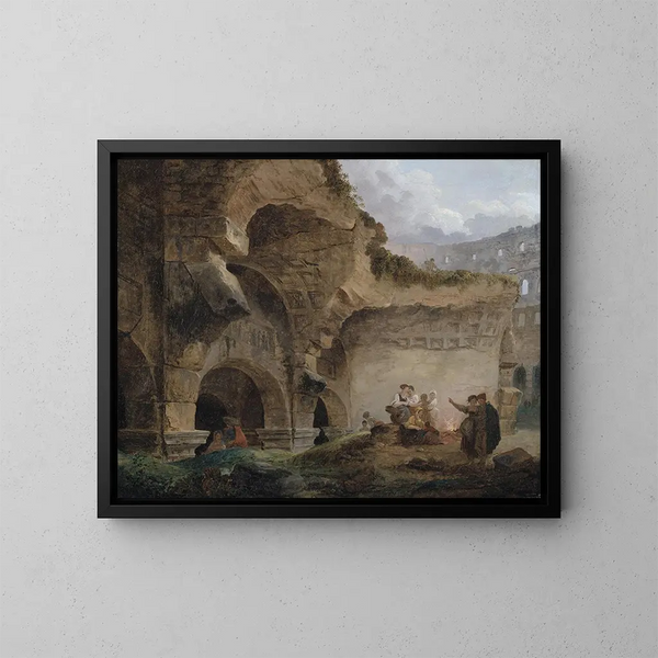 Laveuses dans les ruines du Colisée - Hubert Robert — kehystetty taideteos seinällä