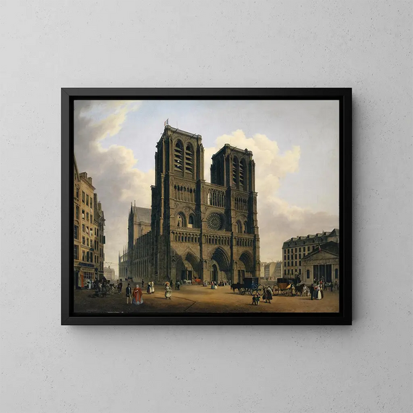Notre-Dame de Paris - Hubert Sattler — kehystetty taideteos seinällä
