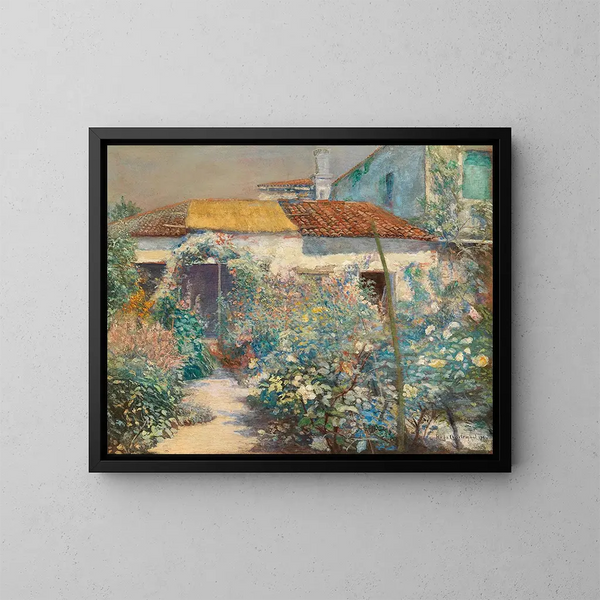 Un jardin en fleurs - Hugo Charlemont — kehystetty taideteos seinällä