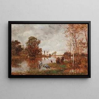 Hugo Charlemont - Herons on the Riverbank.webp