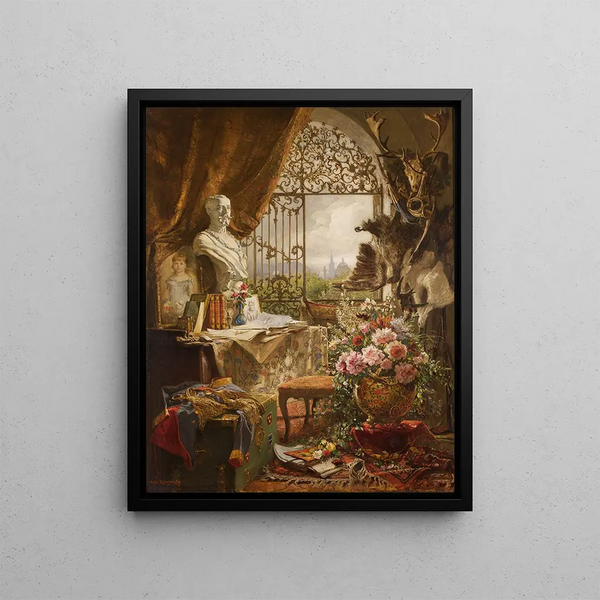 Hugo Charlemont - Stillleben Mit Bste Des Kronprinzen Rudolf.webp