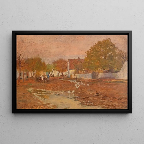 Rue de village - Hugo Charlemont — kehystetty taideteos seinällä