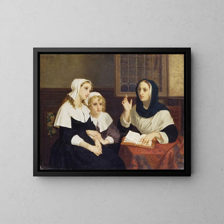 Lire la Bible - Hugues Merle — kehystetty taideteos seinällä