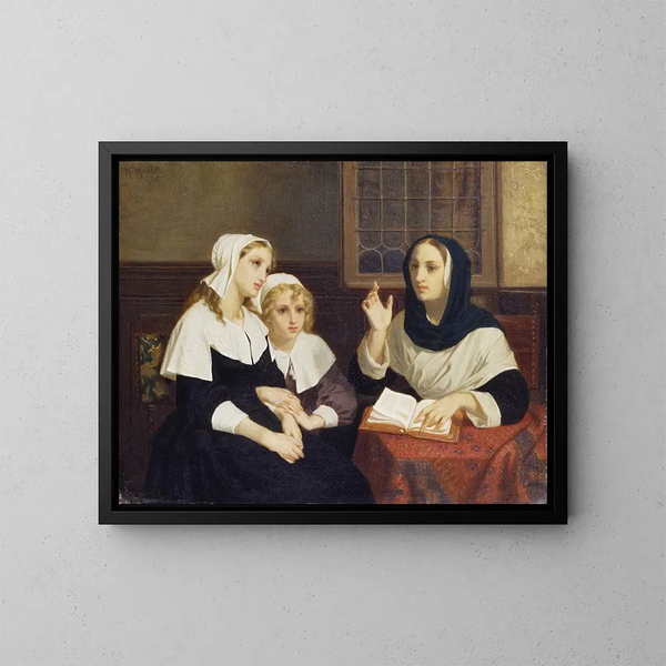 Lire la Bible - Hugues Merle — kehystetty taideteos seinällä
