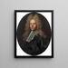 Portrait d'un homme de loi en habit noir et large perruque - Hyacinthe Rigaud — kehystetty taideteos seinällä