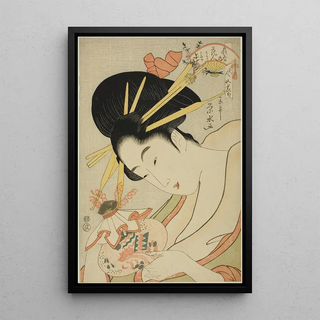 Ichirakutei Eisui - The Courtesan Hanahito of the Ogiya and attendants Sakura and Momiji from the series Beauties of the Five Festivals Bijin gosekku.webp