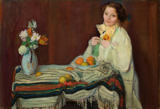 Ignacy Piekowski - Portrait of Wife at the Table.webp