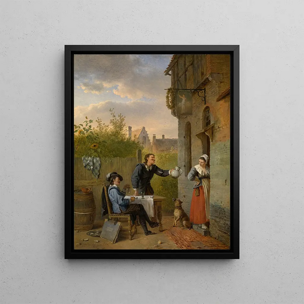 Taverna-tilanteesta - Ignatius Josephus Van Regemorter — kehystetty taideteos seinällä