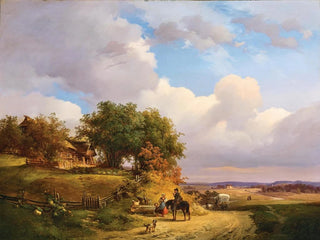 Ignaz Raffalt - A Hunter Resting on a Country Road.webp