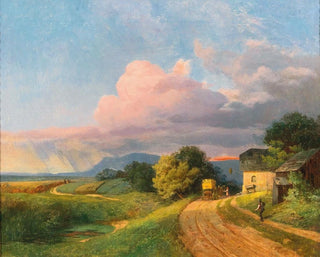 Ignaz Raffalt - A post coach resting at dusk.webp