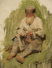 Étude d'un paysan sur l'herbe - Ilya Efimovich Repin — näkymä teoksesta
