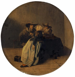 Intérieur avec une fête fumant autour d'une table - Pieter Codde