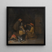Sisämaalaus vartiohuoneesta, jossa on neljä hahmoa juomassa ja pelaamassa korttia - Gerard ter Borch — kehystetty taideteos seinällä