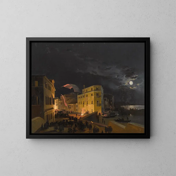 Festival à Venise - Ippolito Caffi — kehystetty taideteos seinällä