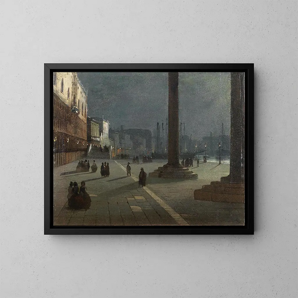 Venezia, Môle de San Marco - Ippolito Caffi — kehystetty taideteos seinällä
