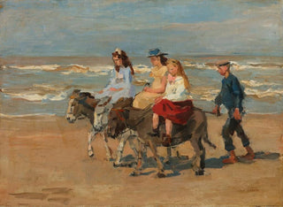 Isaac Israls - A donkey ride on the beach of Scheveningen.webp