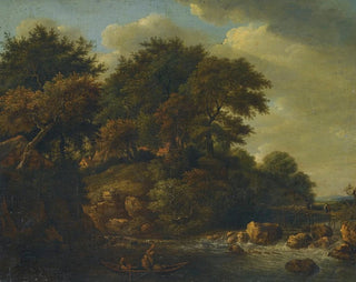 Isaac Koene - Wooded Landscape With Waterfall.webp