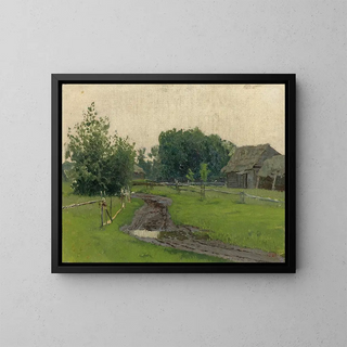 Route de village - Isaac Levitan — kehystetty taideteos seinällä