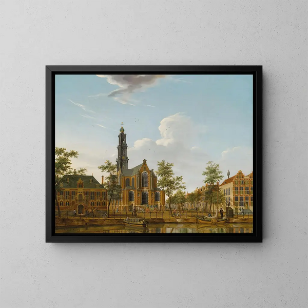 Westerkerk-näkymä Keizersgrachtilta Amsterdamin kaupungissa - Isaac Ouwater — kehystetty taideteos seinällä