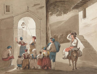Isaac Weld - After Pinnelli  Group of Peasants Outside a Church.webp