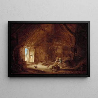 Isaac van Ostade - Interior of a Stable with three Children.webp