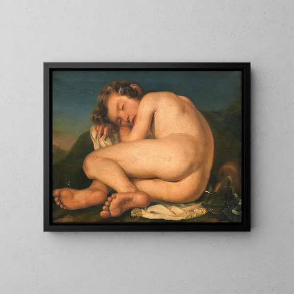 Cupidon endormi - Ecole italienne — kehystetty taideteos seinällä