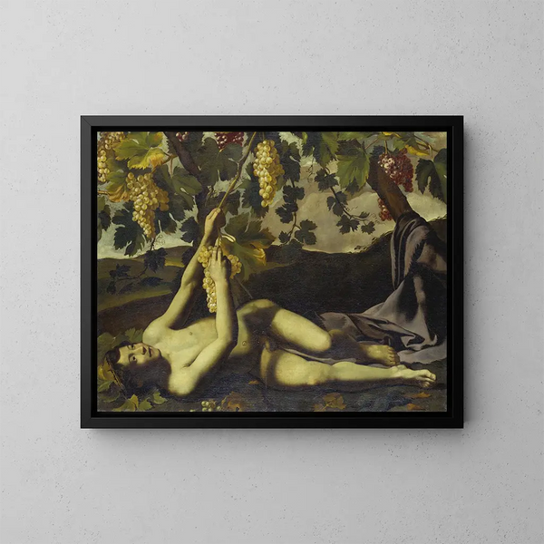 Le Jeune Bacchus - Ecole italienne — kehystetty taideteos seinällä