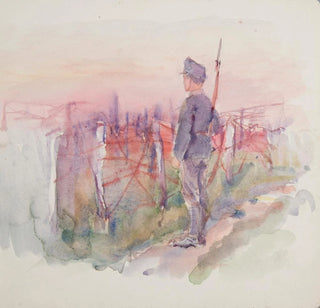 Ivan Ivanec - onierz Legionu Ukraiskich Strzelcw Siczowych 19141920 stojcy na warcie przy zasiekach.webp